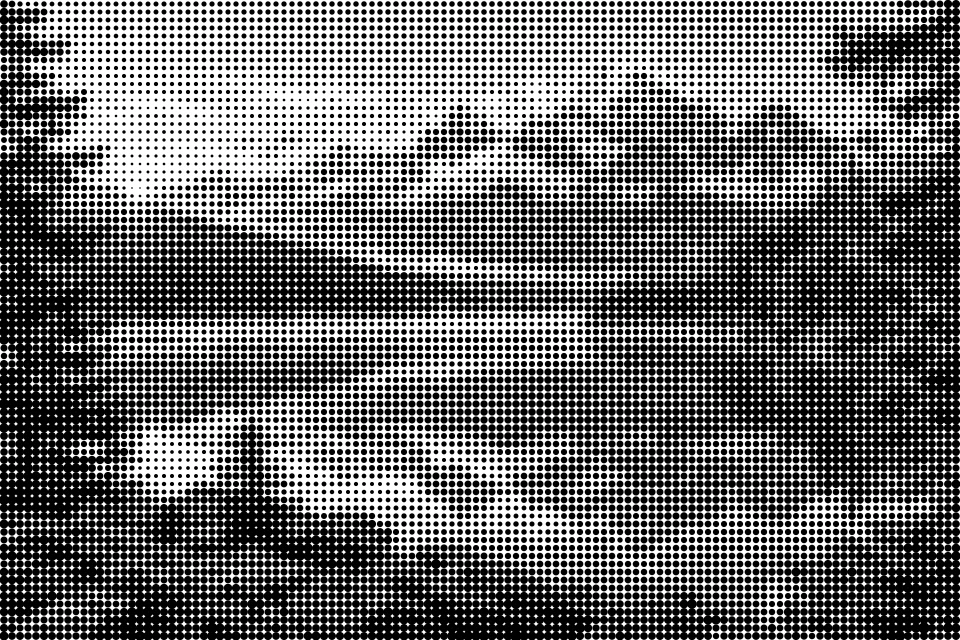 Black & white dots: alpine lake poster example
