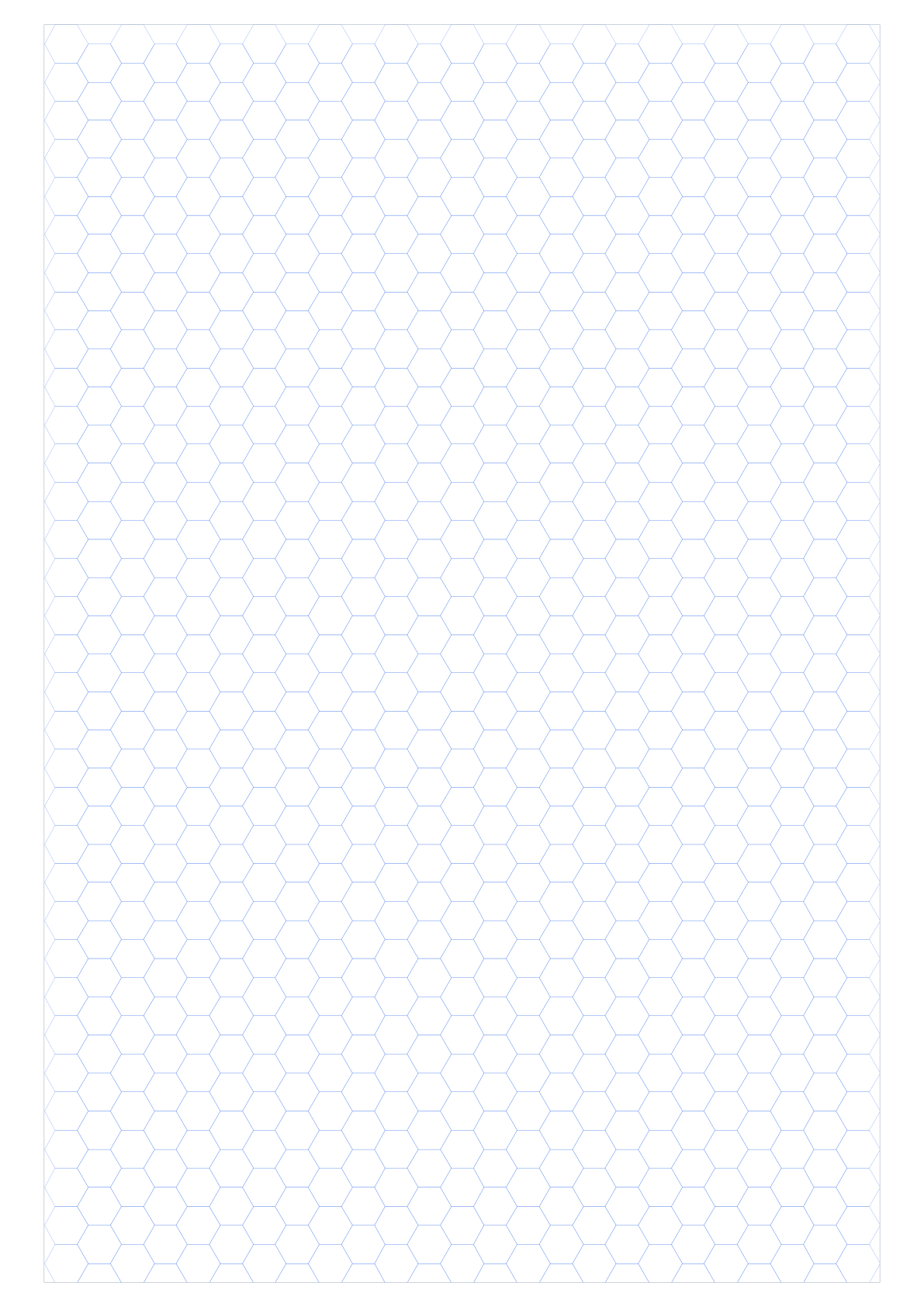 A2 10mm Hex Grid Paper PDF preview