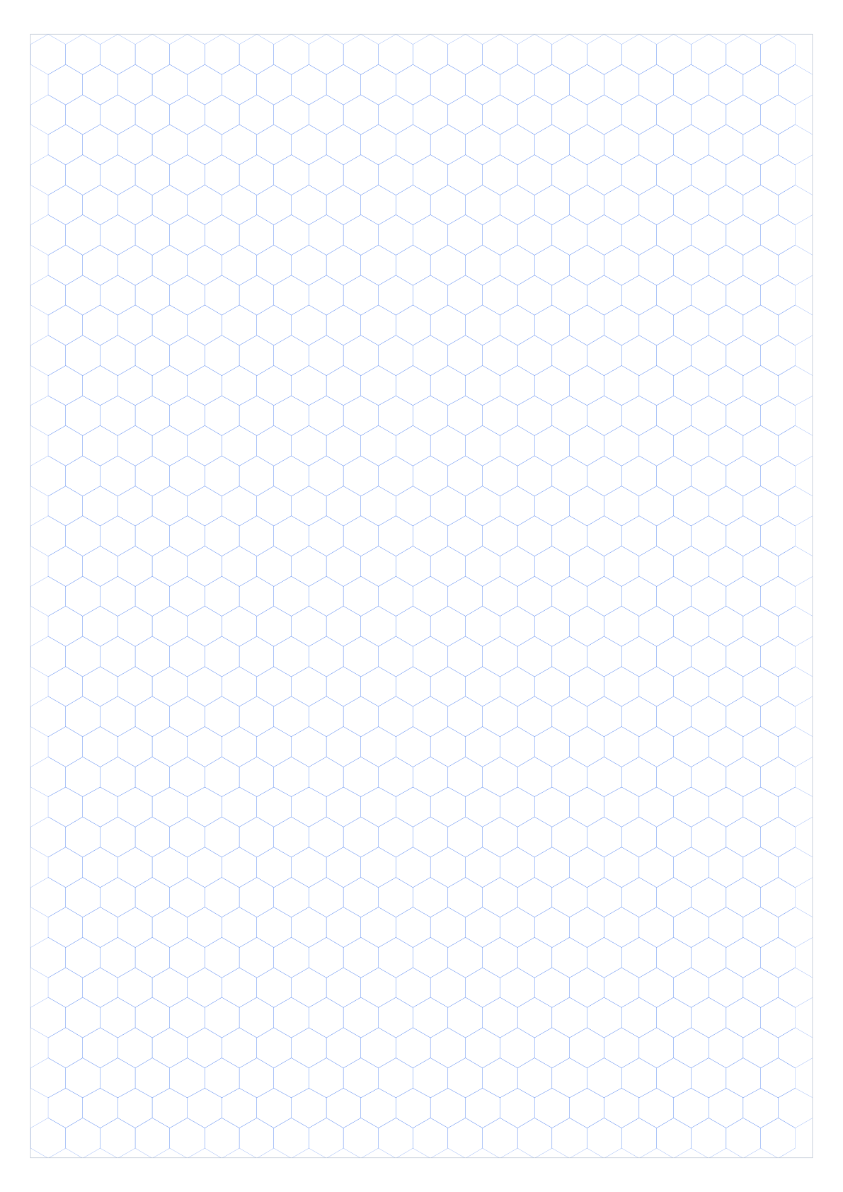 A2 10mm Pointy Top Hex Grid Paper PDF preview