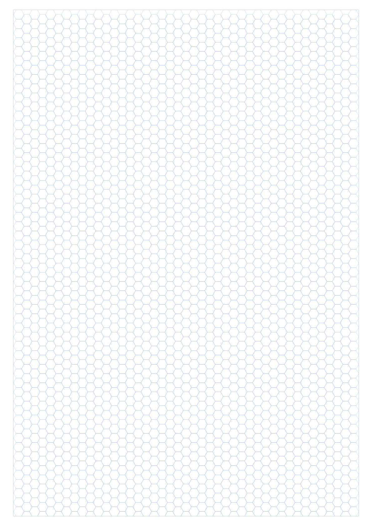 A2 6mm Hex Grid Paper PDF preview