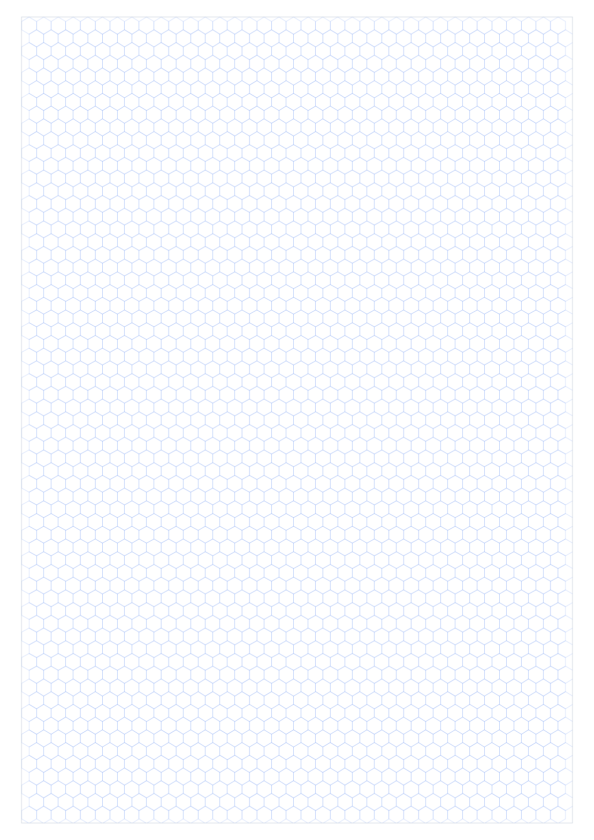 A2 6mm Pointy Top Hex Grid Paper PDF preview