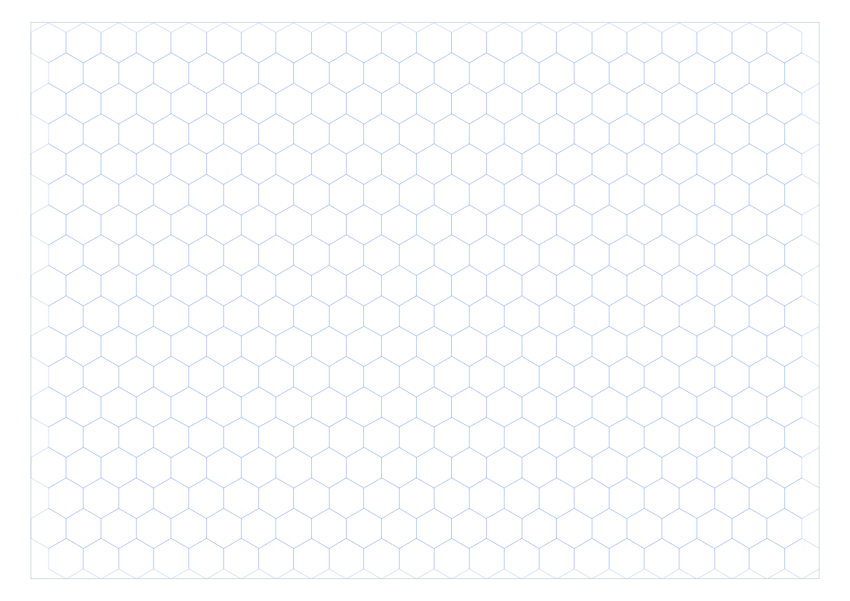 A3 Landscape 10mm Pointy Top Hex Grid Paper PDF preview
