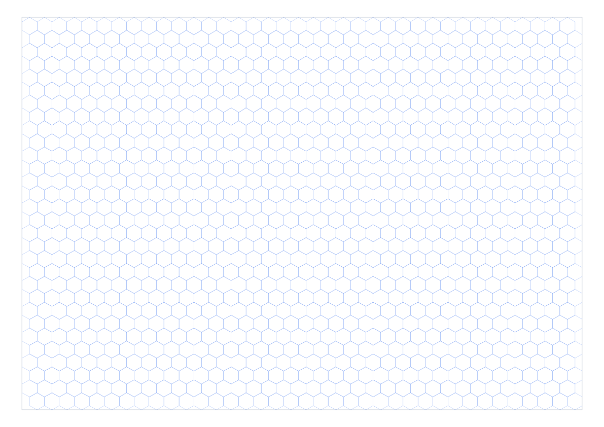 A3 Landscape 6mm Pointy Top Hex Grid Paper PDF preview