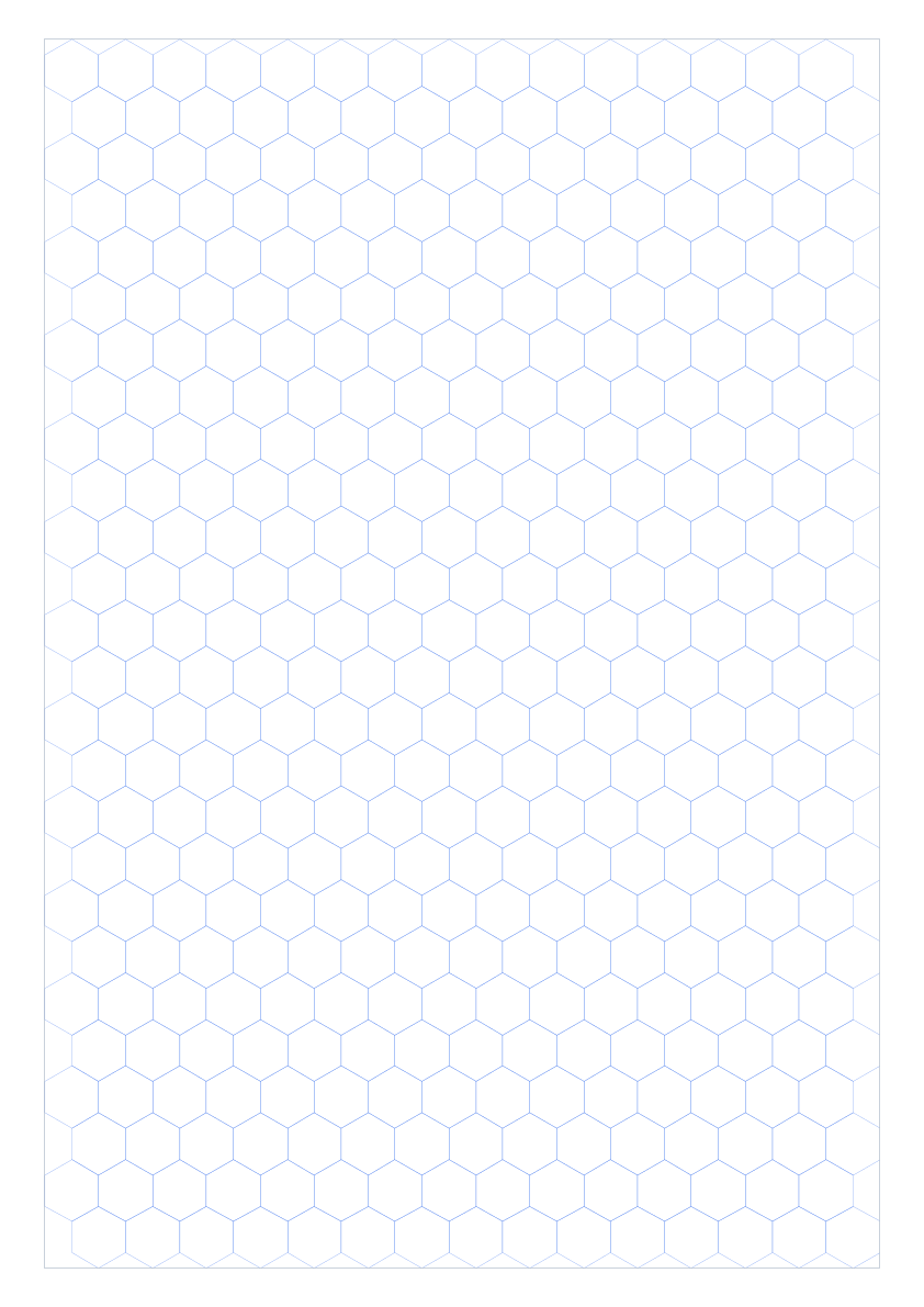 A3 10mm Pointy Top Hex Grid Paper PDF preview