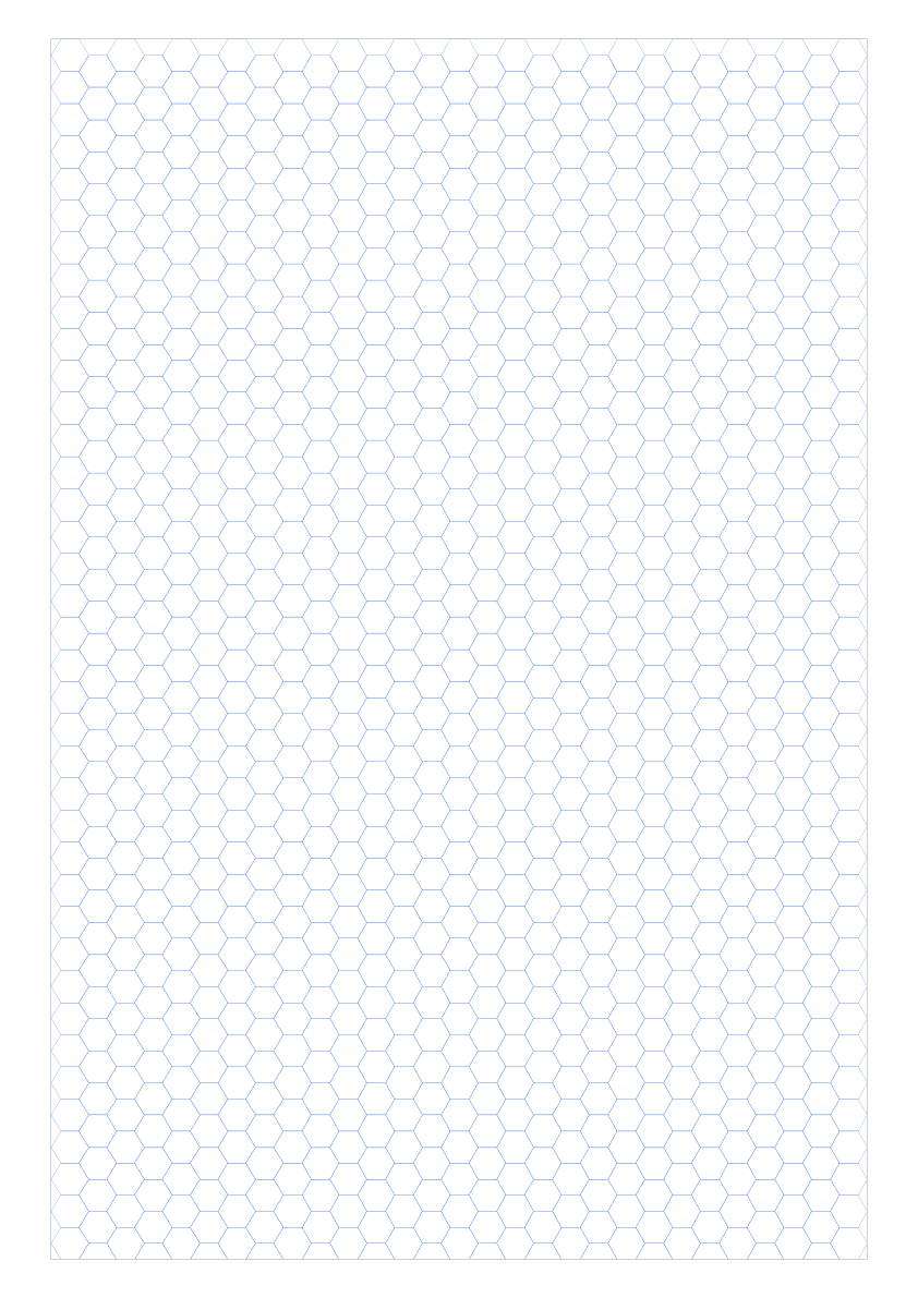 A3 6mm Hex Grid Paper PDF preview