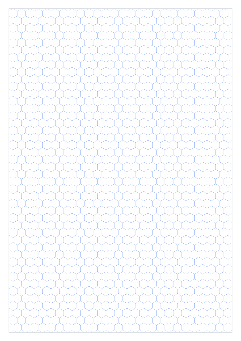 A3 6mm Pointy Top Hex Grid Paper PDF preview
