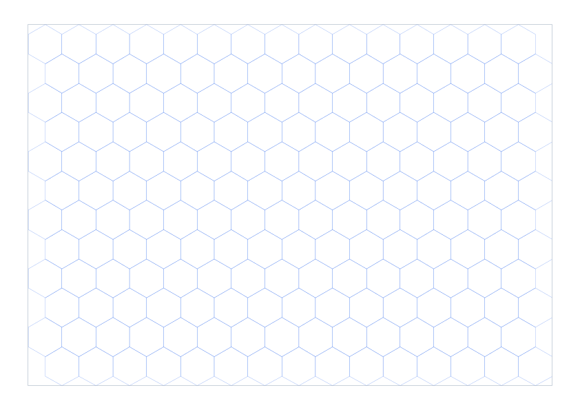 A4 Landscape 10mm Pointy Top Hex Grid Paper PDF preview