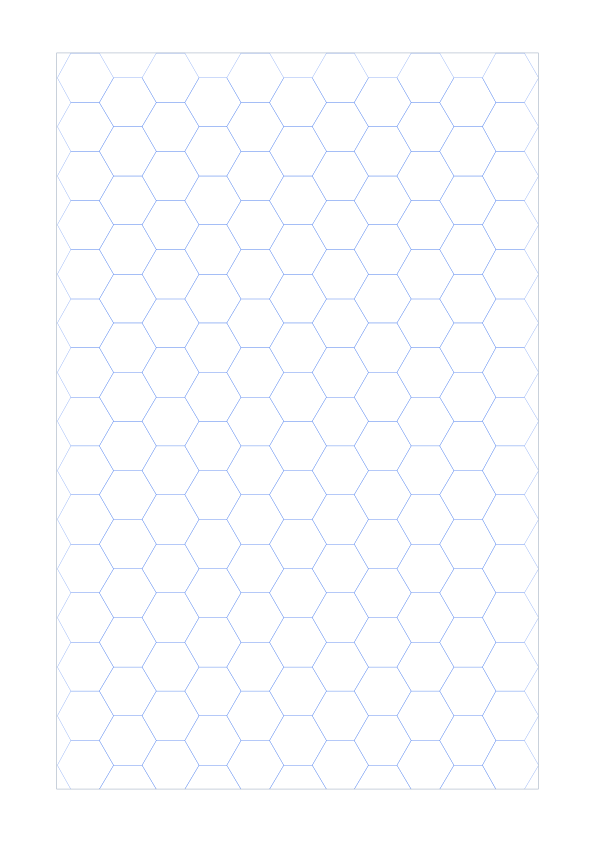 A4 10mm Hex Grid Paper PDF preview