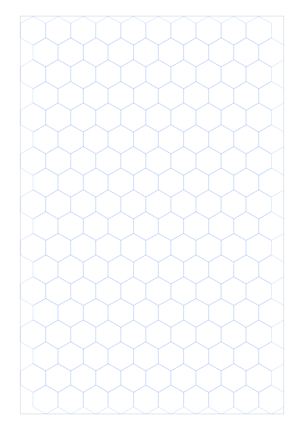 A4 10mm Pointy Top Hex Grid Paper PDF preview