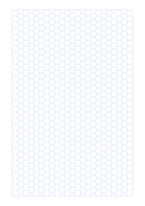 A4 5mm Hex Grid Paper PDF preview