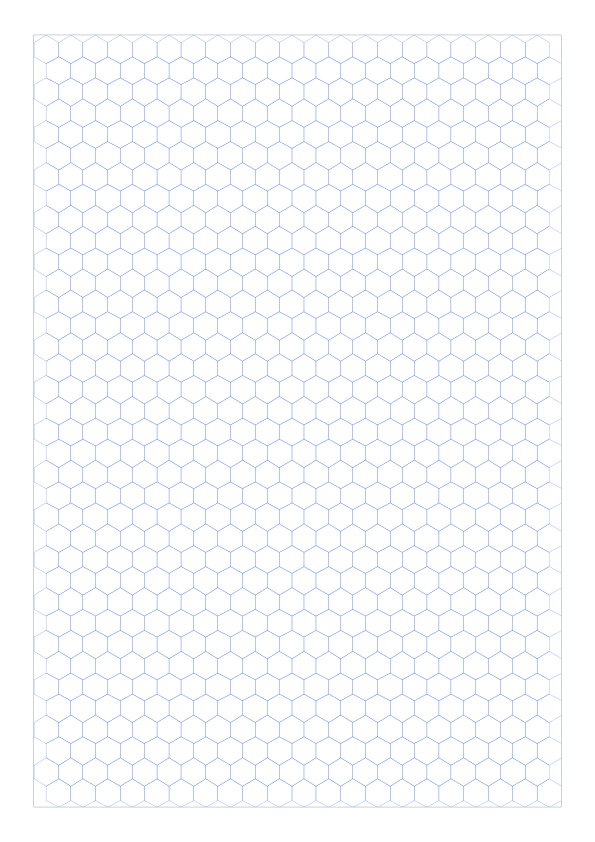 A4 5mm Pointy Top Hex Grid Paper PDF preview