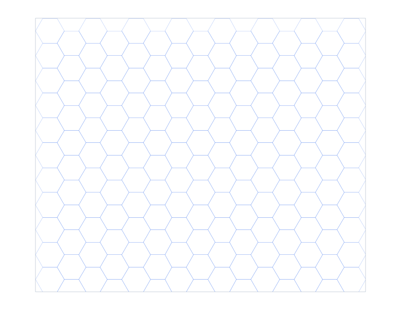 Letter Landscape 10mm Hex Grid Paper PDF preview