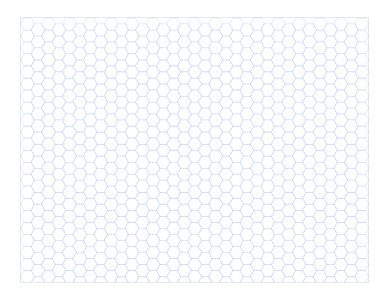 Letter Landscape 5mm Hex Grid Paper PDF preview
