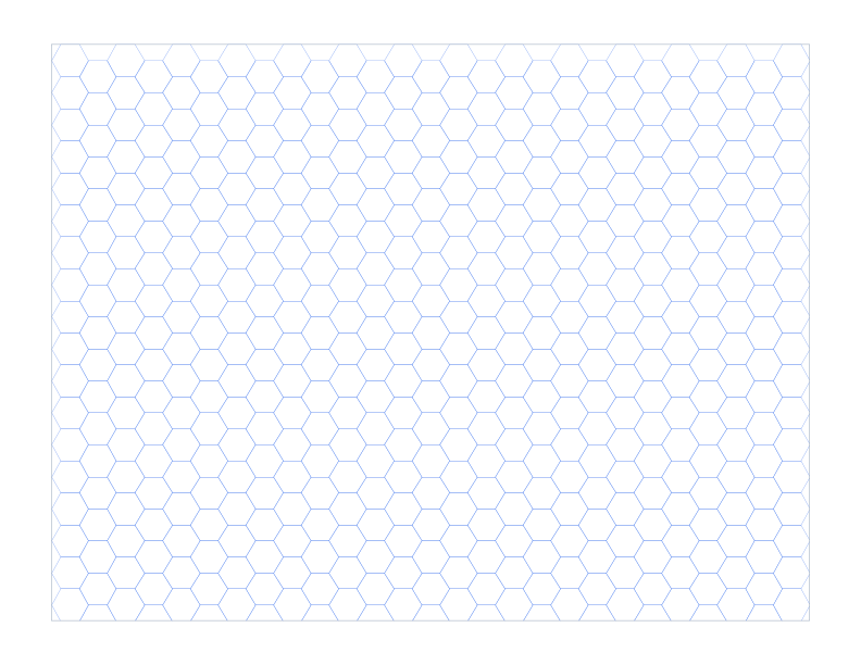 Letter Landscape 6mm Hex Grid Paper PDF preview