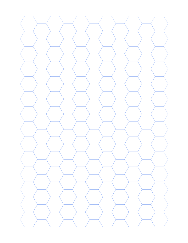 Letter 10mm Hex Grid Paper PDF preview