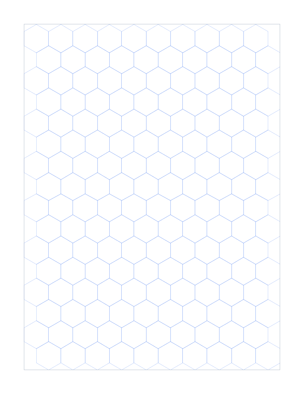Letter 10mm Pointy Top Hex Grid Paper PDF preview