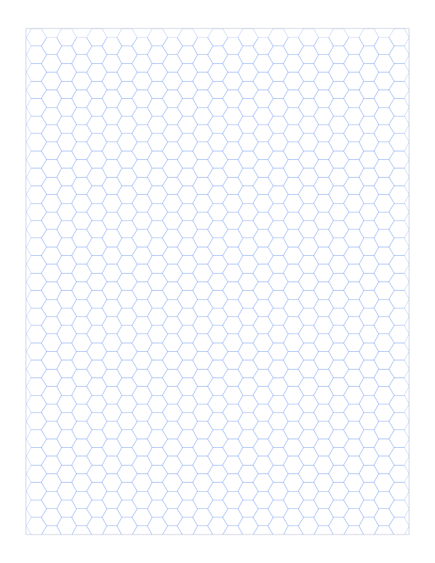 Letter 5mm Hex Grid Paper PDF preview