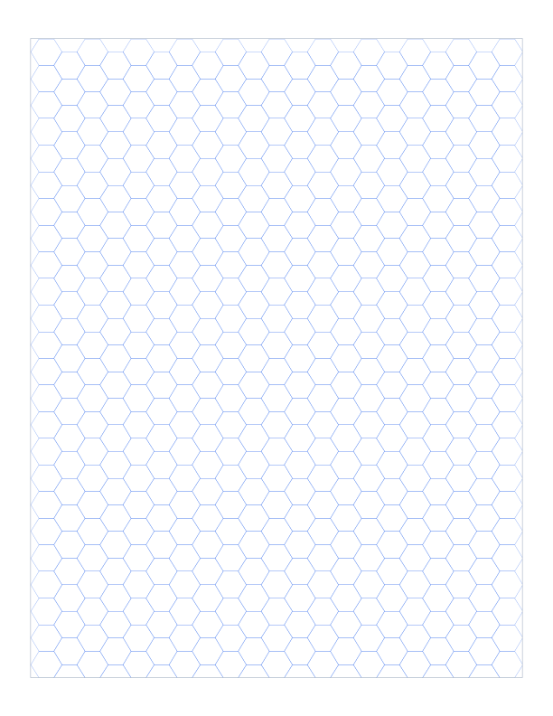 Printable Hex Grid Paper Letter PDF preview