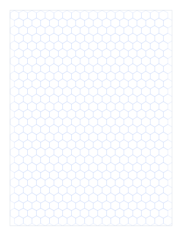 Letter 6mm Pointy Top Hex Grid Paper PDF preview