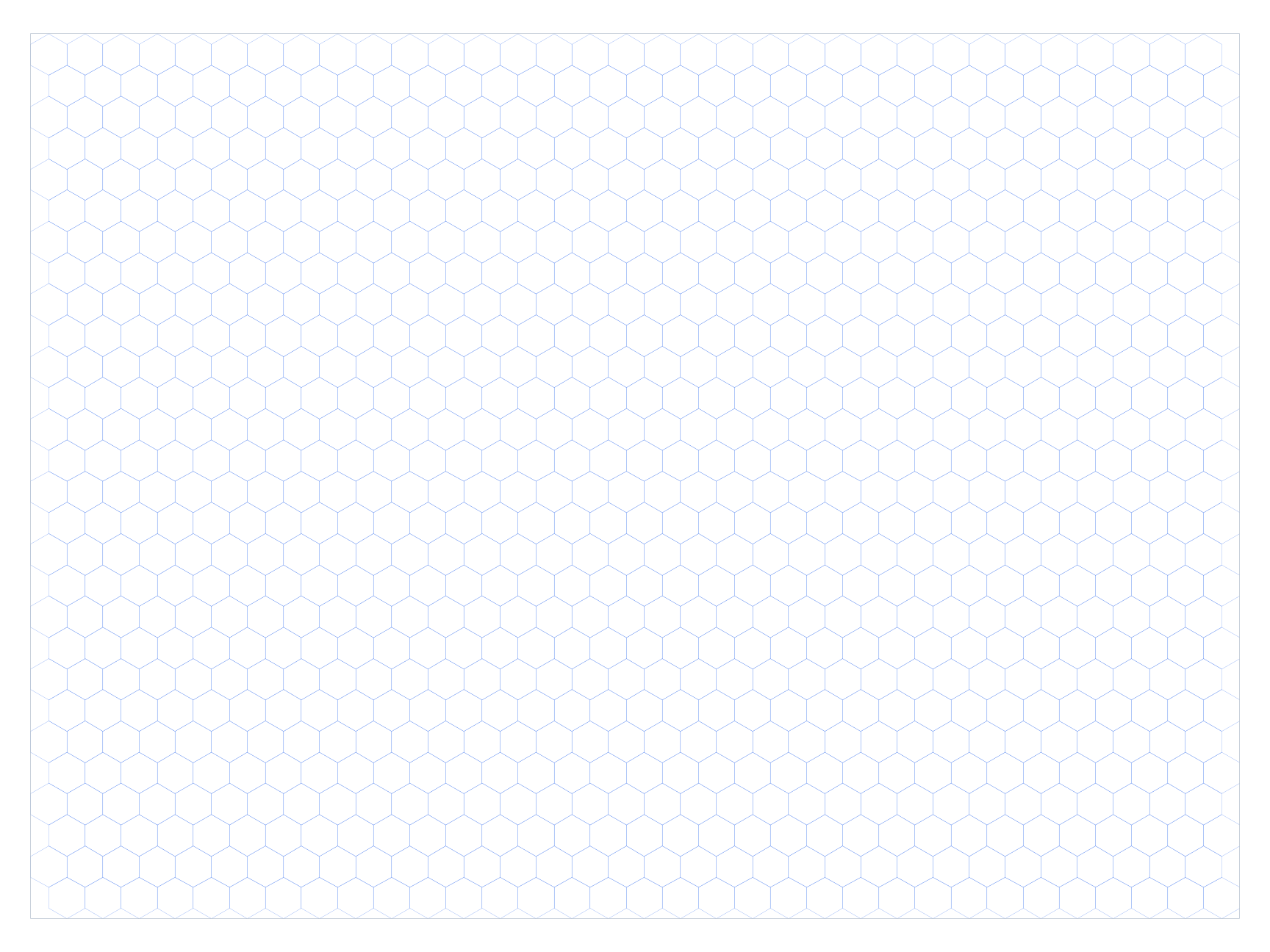 Poster Landscape 10mm Pointy Top Hex Grid Paper PDF preview