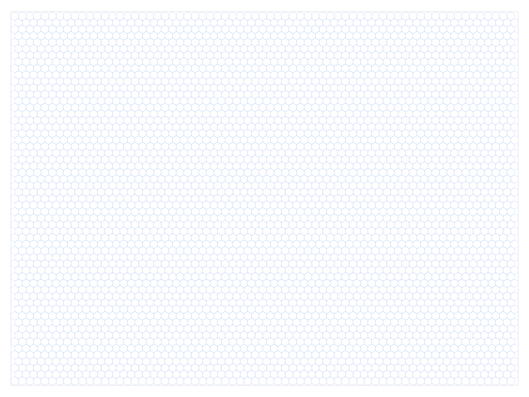 Poster Landscape 5mm Pointy Top Hex Grid Paper PDF preview