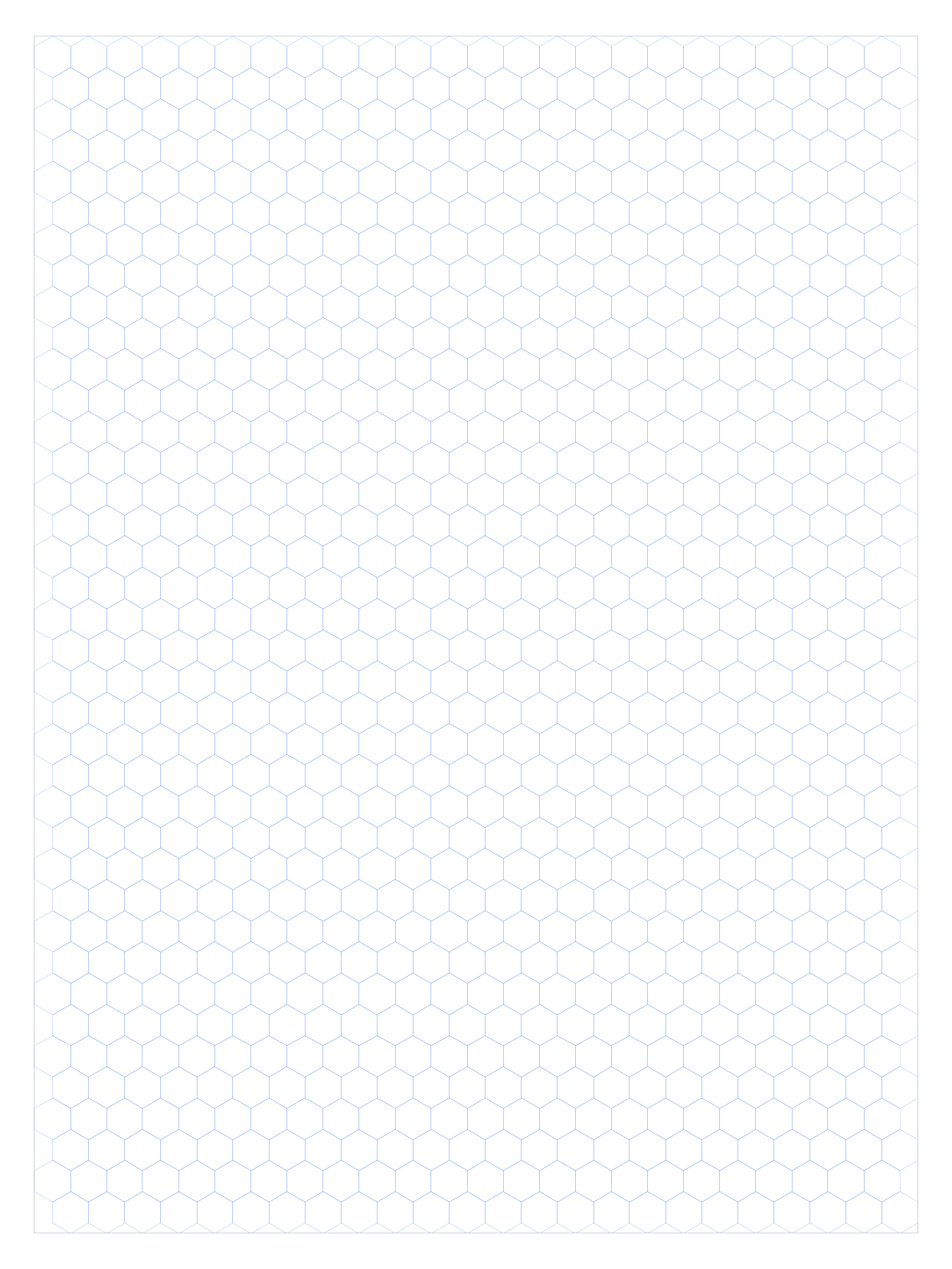 Poster 10mm Pointy Top Hex Grid Paper PDF preview