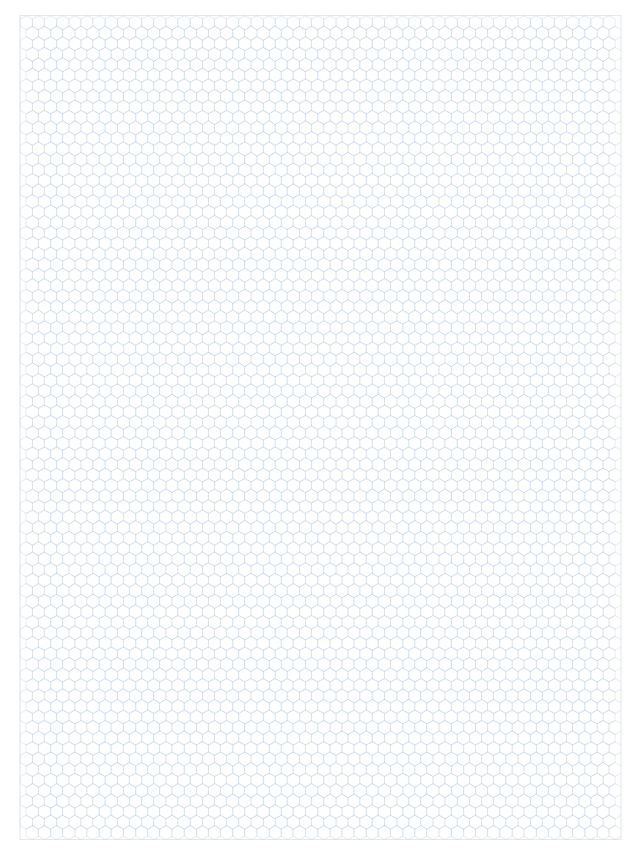 Poster 5mm Pointy Top Hex Grid Paper PDF preview