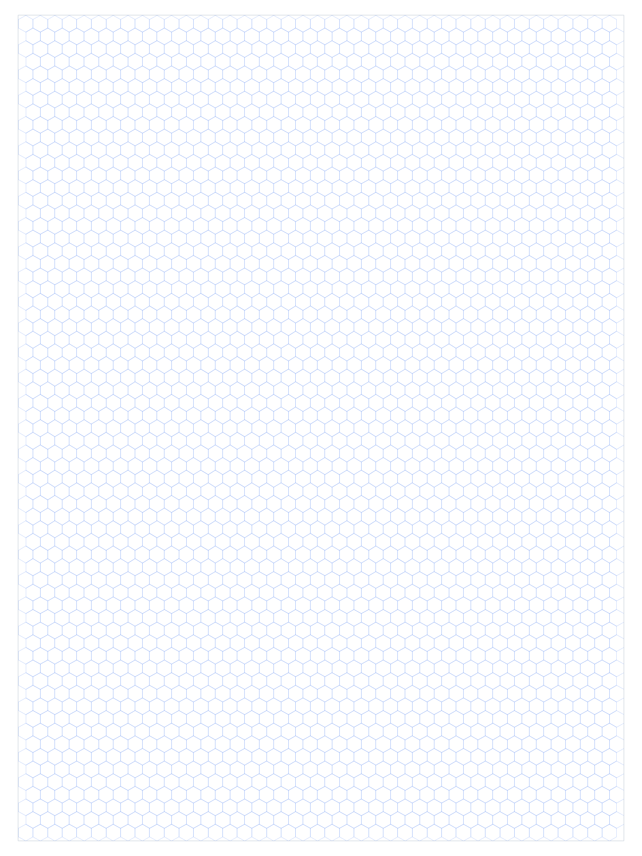Poster 6mm Pointy Top Hex Grid Paper PDF preview