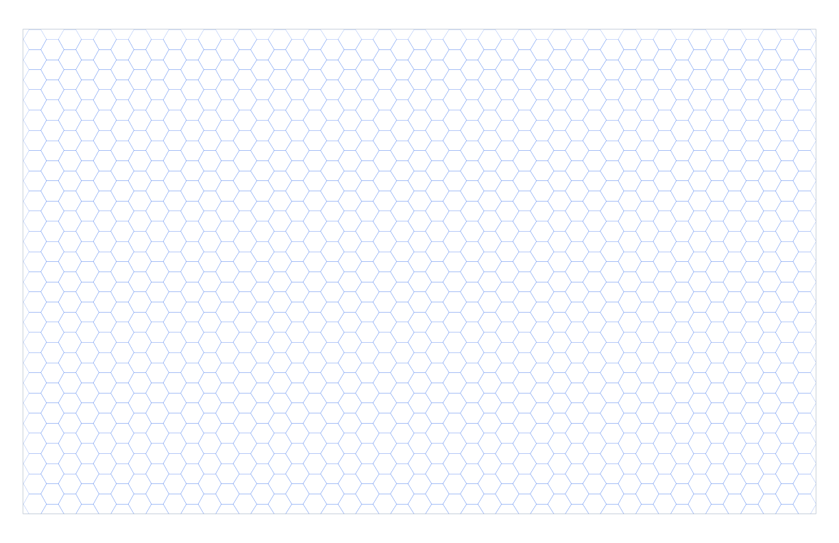 Tabloid Landscape 6mm Hex Grid Paper PDF preview