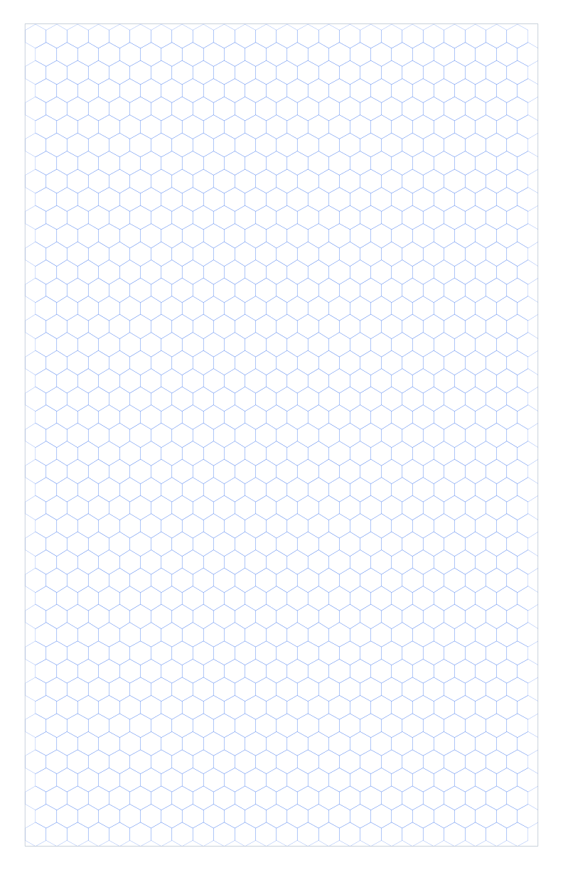 Tabloid 6mm Pointy Top Hex Grid Paper PDF preview