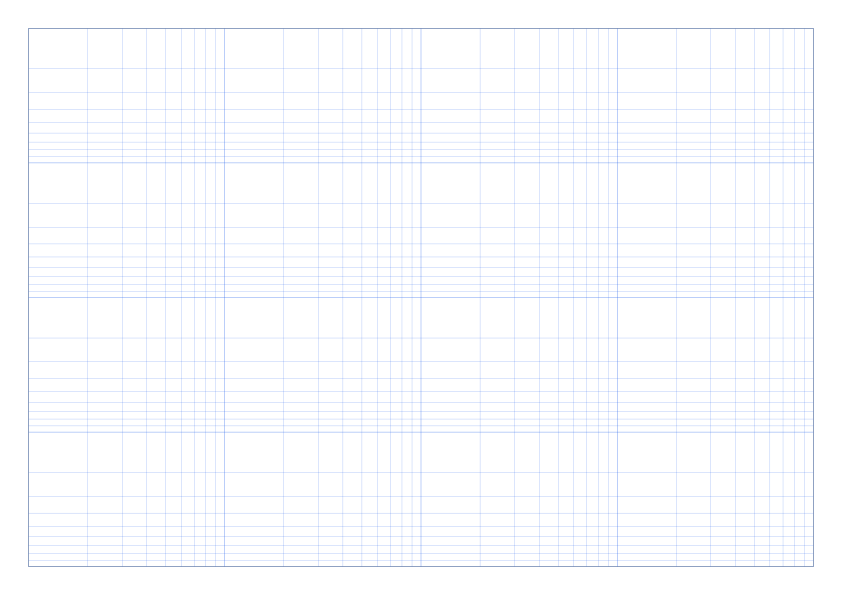 A4 Landscape 4 x 4 cycles Log-Log Graph Paper PDF preview