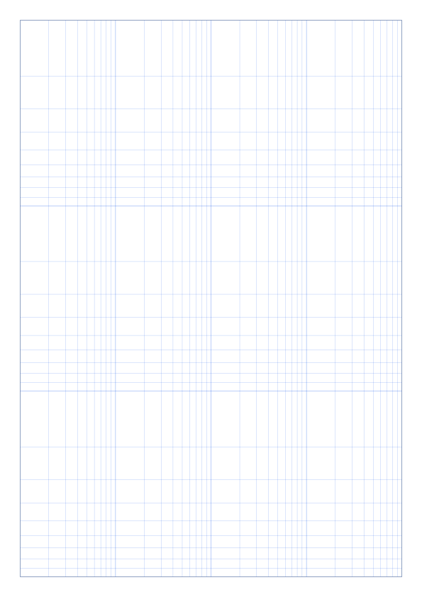 A4 4 x 3 cycles Log-Log Graph Paper PDF preview