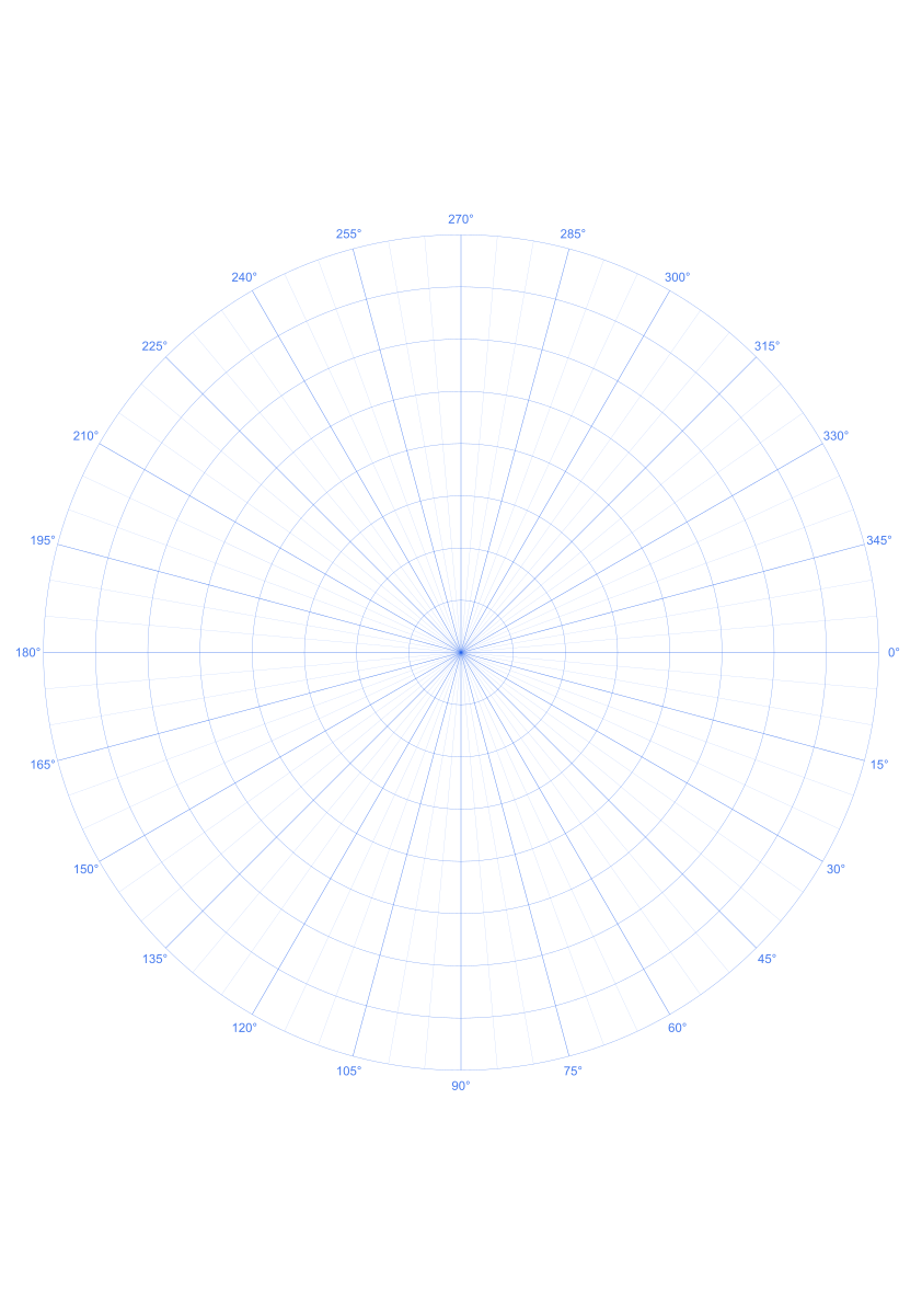 A3 15 degree Polar Graph Paper PDF preview