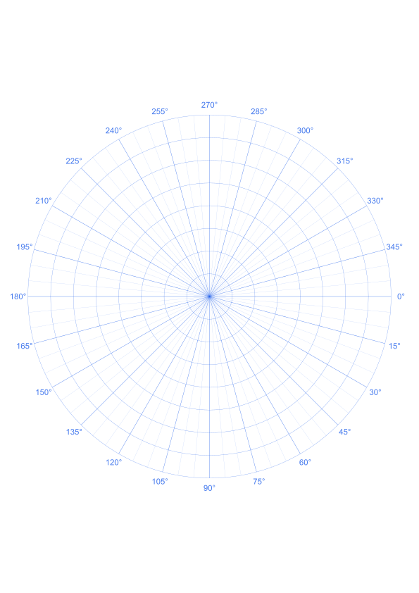 A4 15 degree Polar Graph Paper PDF preview