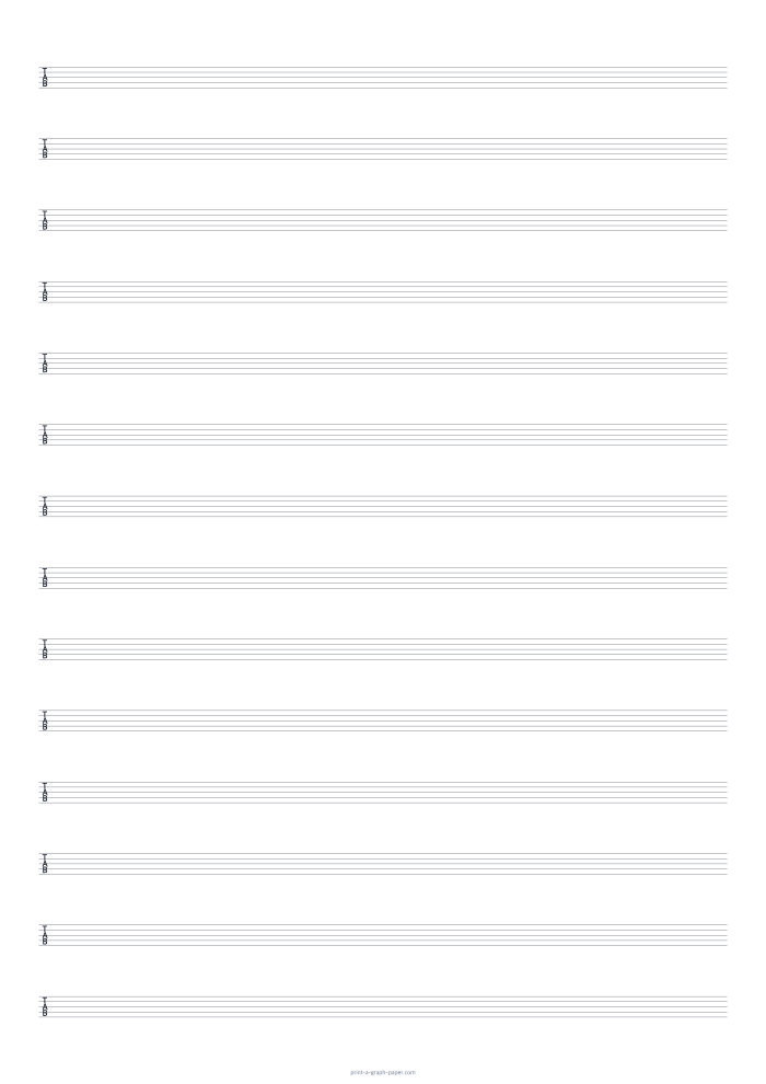 A3 portrait 5-string tab paper preview