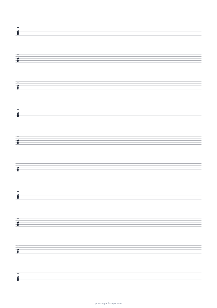 5-String TAB Paper, A4 preview