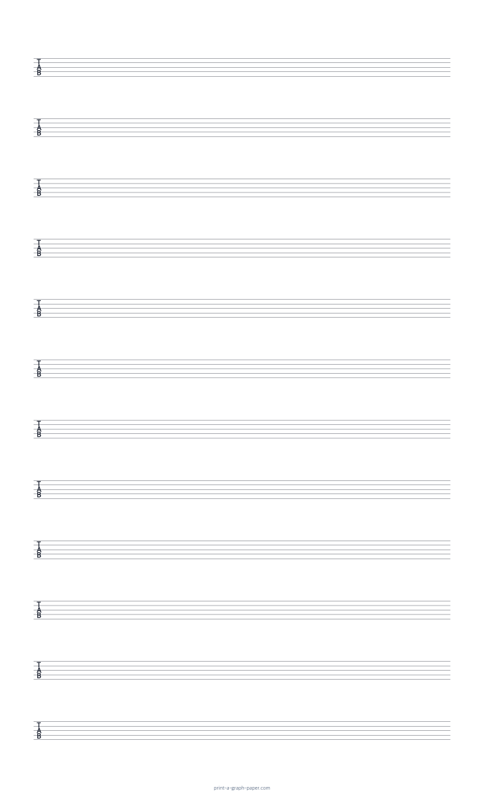 US Legal portrait 5-string tab paper preview