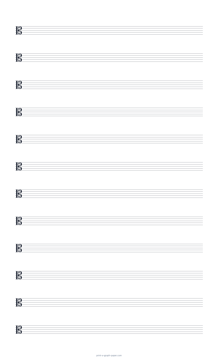 US Legal portrait alto clef staff paper preview