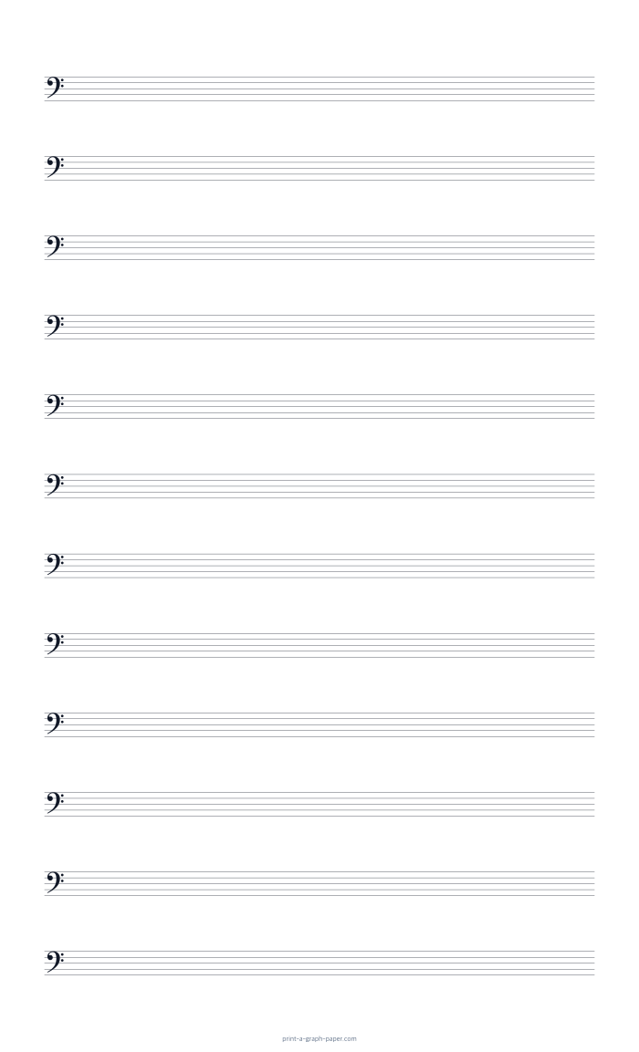 US Legal portrait bass clef staff paper preview