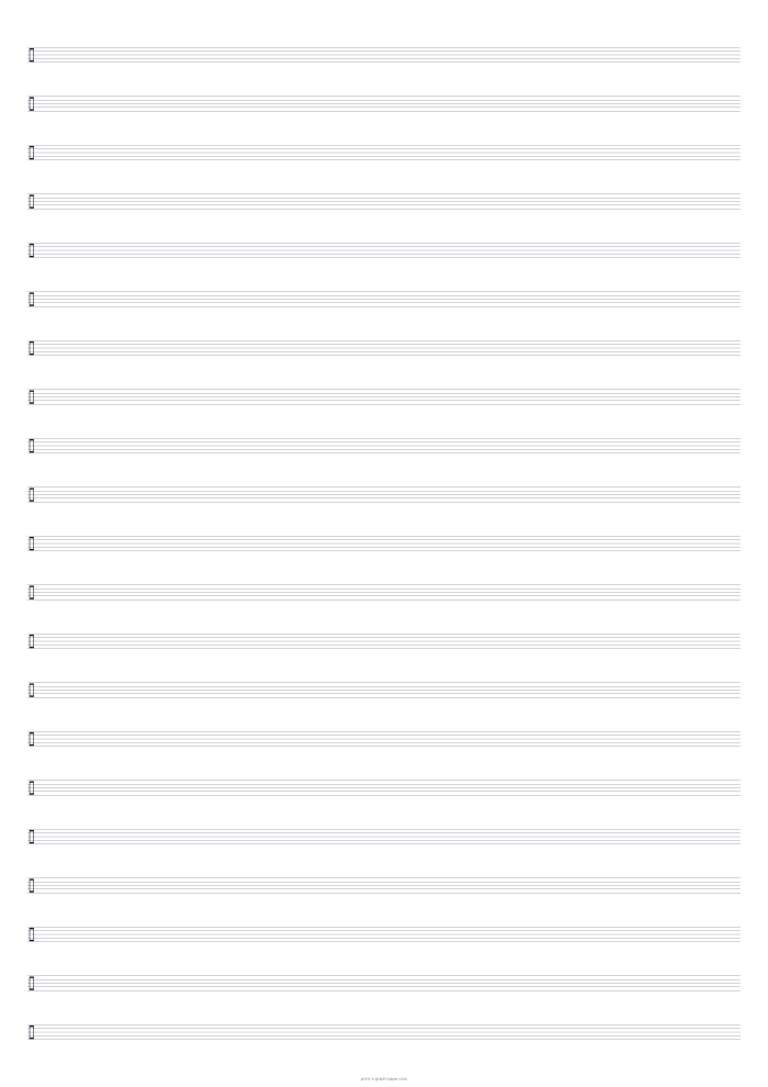 A2 portrait drum staff paper with alternate clef preview