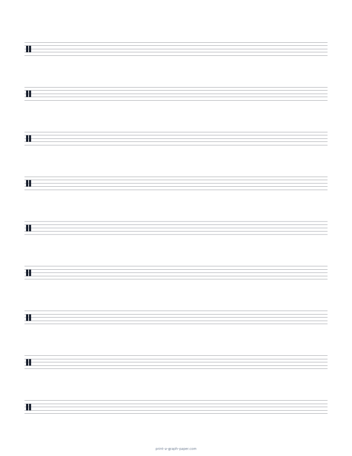 US Letter portrait drum staff paper preview