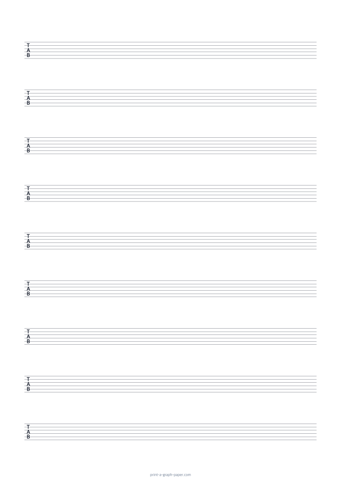 Guitar TAB Paper — A4
