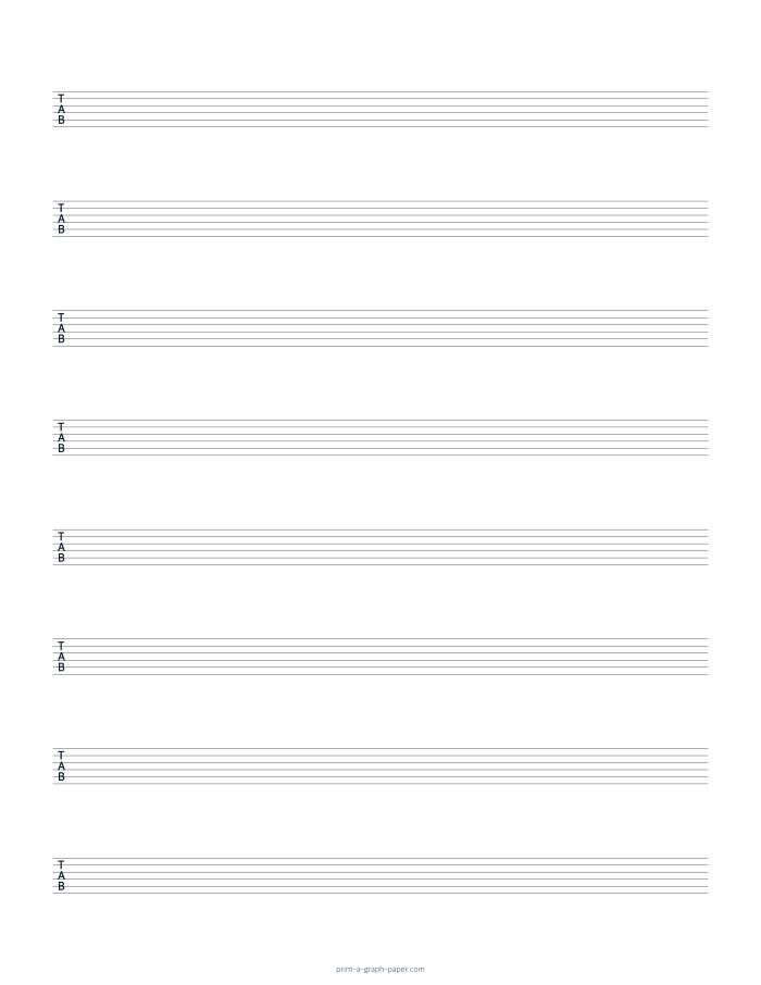 US Letter portrait guitar tab paper preview