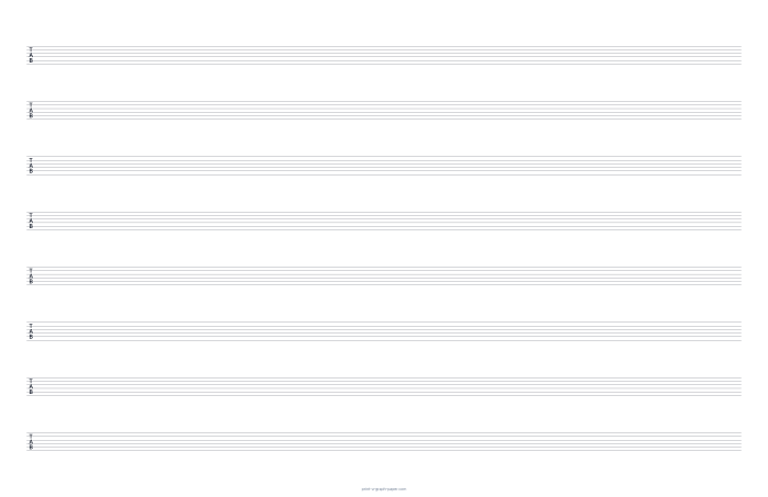 11 × 17 Tabloid landscape guitar tab paper preview