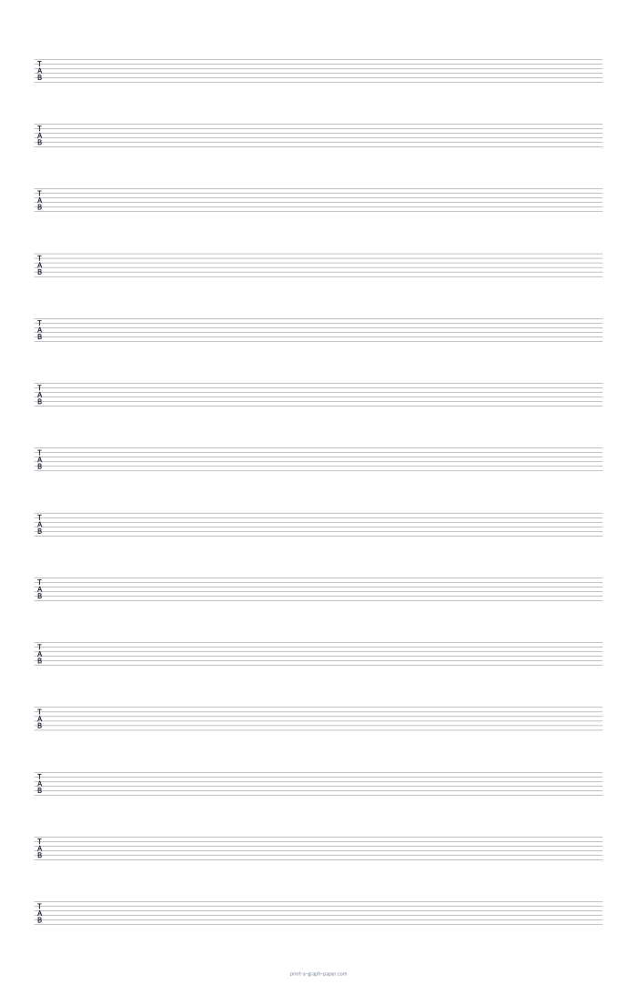 11 × 17 Tabloid portrait guitar tab paper preview