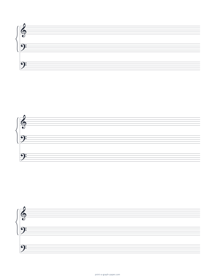 US Letter portrait organ staff paper preview