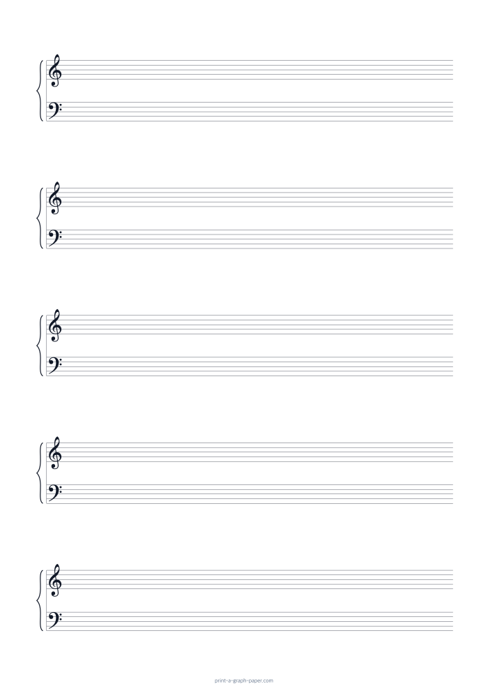 Piano Staff Paper, A4 preview