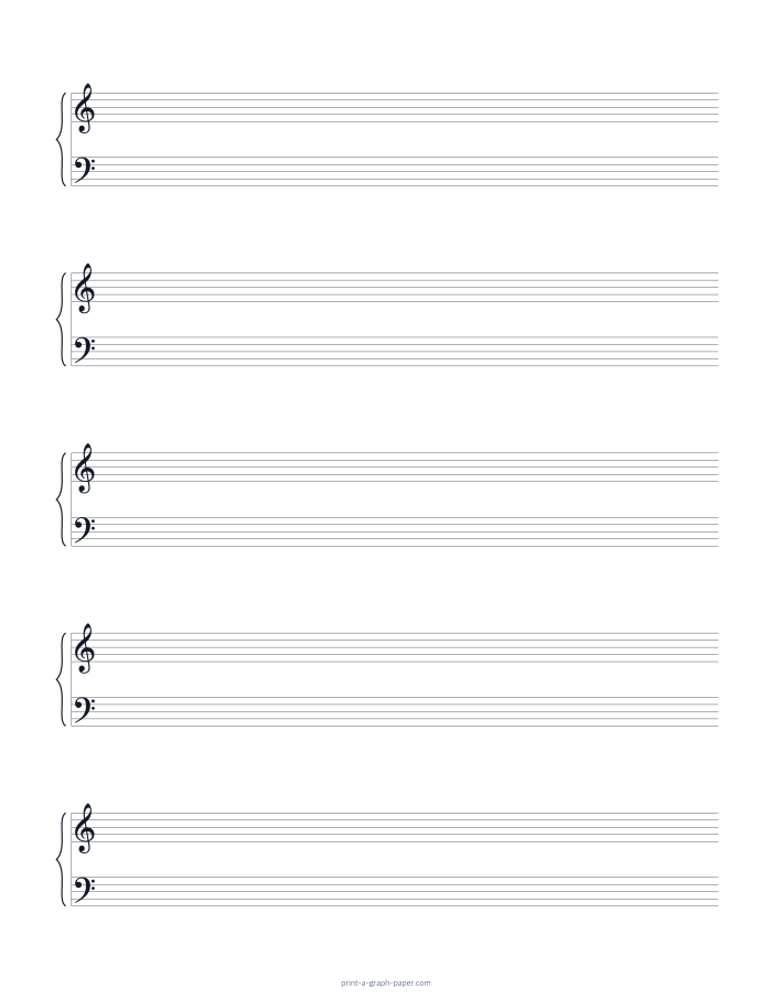 US Letter portrait piano staff paper preview