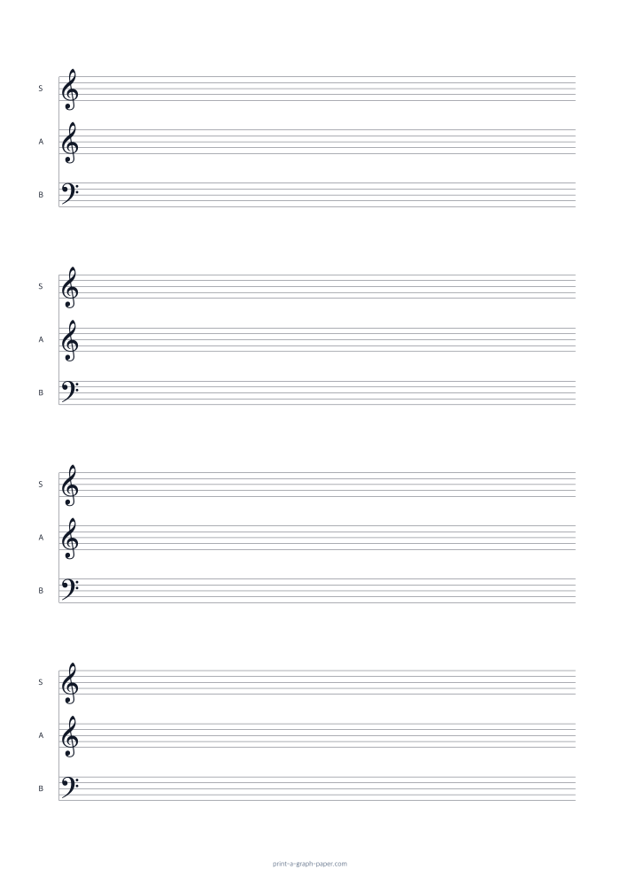 SAB Choir Staff Paper, A4 preview