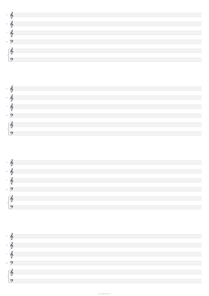 A2 portrait satb and piano staff paper preview